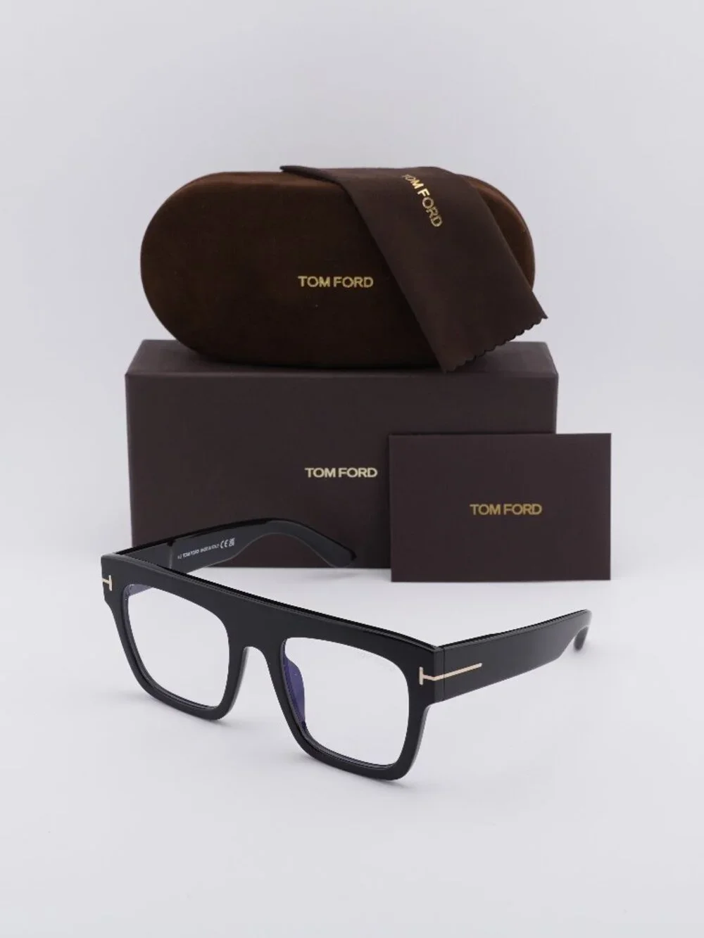 Tom Ford Renee FT0847 001 Square Eyeglasses 52mm - Shiny Black